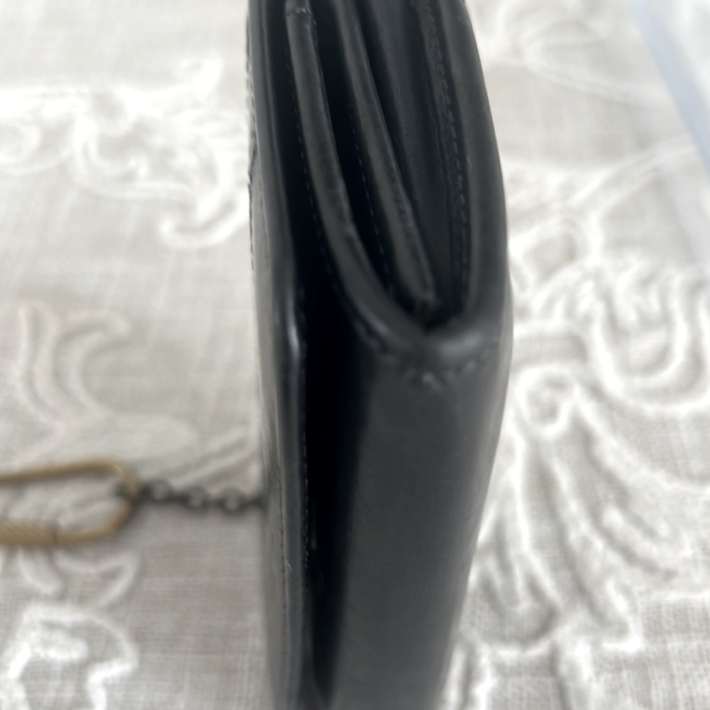 Coach Rare Vintage Tribeca Dark Blue Leather with Attached Carabiner Clip - Picture 6 of 14